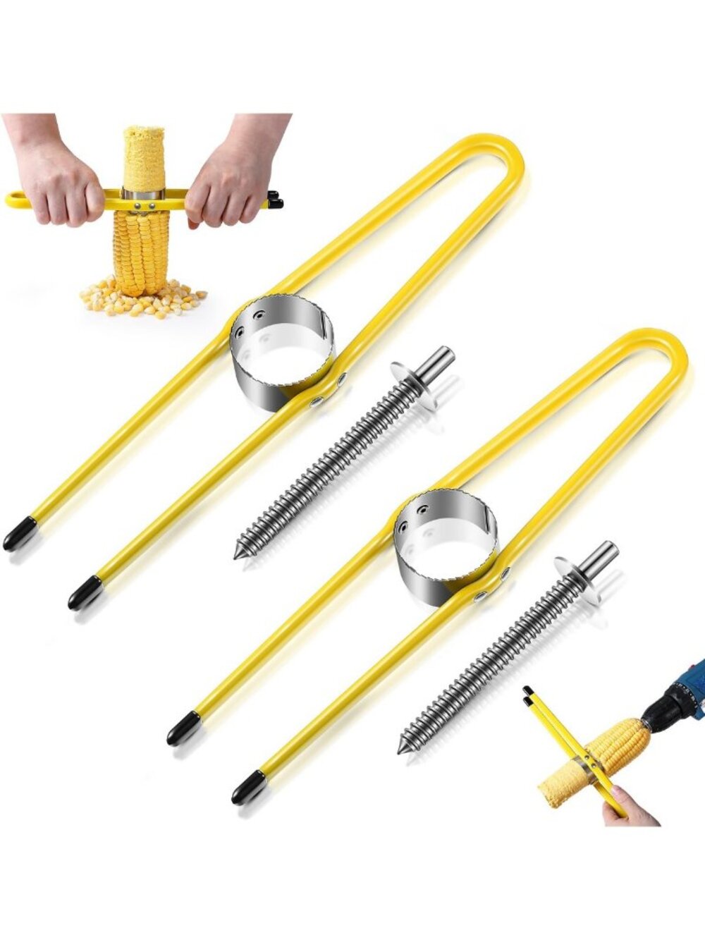 2 Pack Corn Remover Tools with Drill Bit - Effective Corn Stripper for Smooth